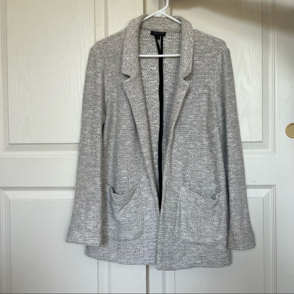 Topshop Sweater Blazer in Heather Grey